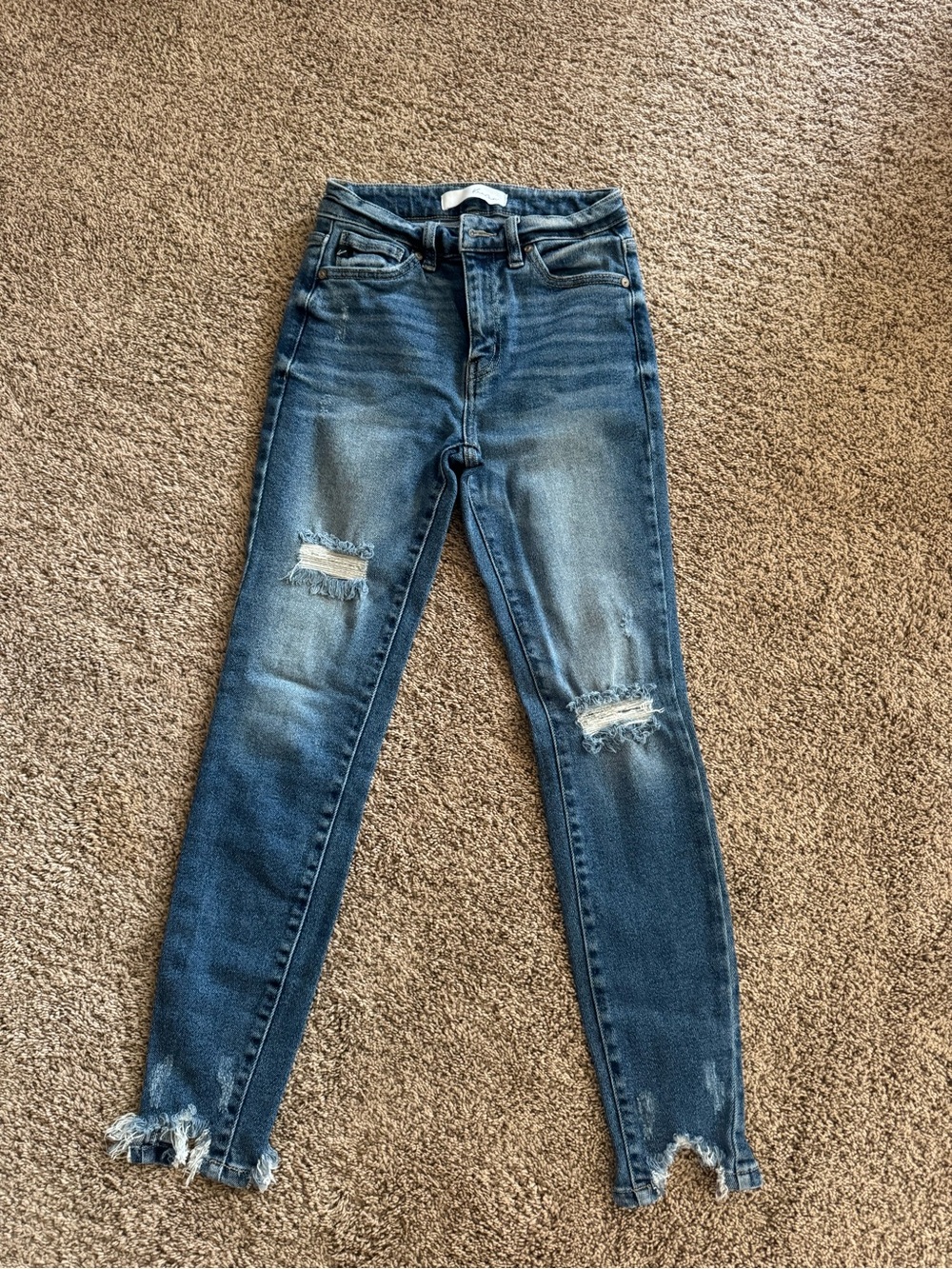 KanCan Women's Distressed Dark Blue Skinny Jeans